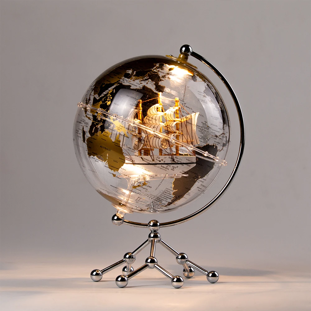 A2dd7d71e55594d85801dceaf4c592bd8D.webp Wellfun Factory Household Decors Pink Clear Earth Globe With LED Light Custom Novelty Gifts World Globe Earth - Image 1