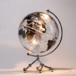 Wellfun HD Rotating Clear Globe With Metal Stand Lamp Geography Decoration Globes - Image 4