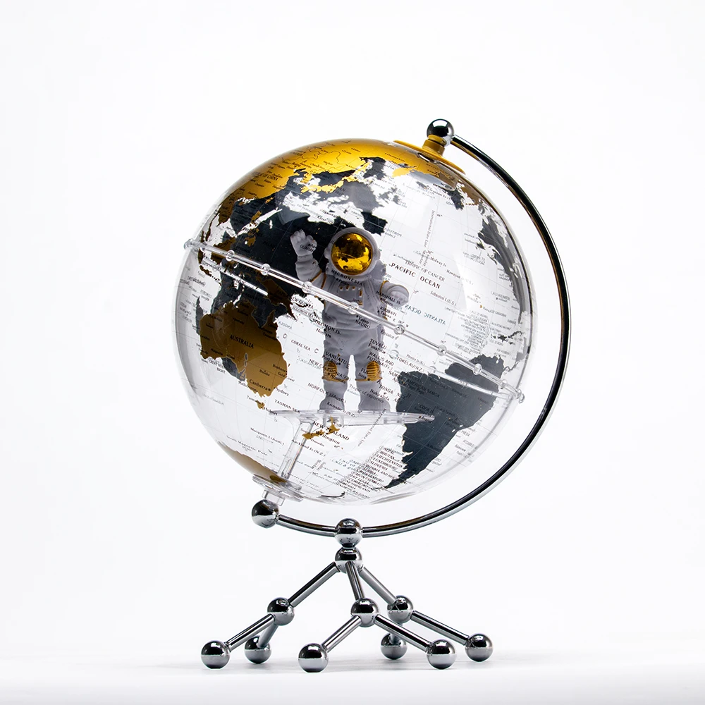 H75190d39c2e74674b8098d4a34e3eb6cZ.webp Wellfun Study Living Room Golden World Globe Decoration Office Top Desk Earth Globe Map Home Decor - Image 1