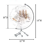 Wellfun High Quality 10Inch 25CM White HD Printing Transparent World Earth Globes - Image 2