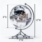 8 Inch Coloured World Globe Christmas Ornament Gift Decorative Globe Earth Silver Globes - Image 2