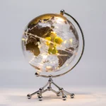 Rotating World Earth Map Decoration Metal Stand Globe LED Light for Office Decor Globes - Image 4