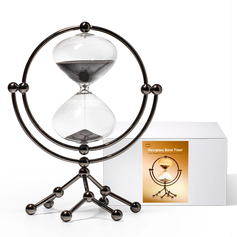 Hc4ba70d68f774f2a9762dd5aa37c6518l.webp White Half Hour Hourglass Timer Glass Sand Timers Hourglass - Image 1