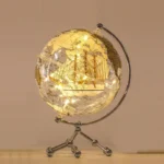 Wellfun Table Glass Clear World Earth Decorative Light With Rotating Map Marking Novelty Gifts Globe Earth Globe Decor - Image 6