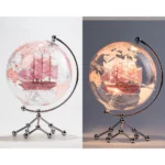 Wellfun Outdoor DIY Plastic Wholesale Lights Table Metal Novelty Gifts Decor Globe Earth Globe Decorative Photo Frame Globe - Image 4