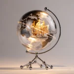 8Inch Acrylic Transparent Plastic Rotating Led Earth World Map for Gift Globes
