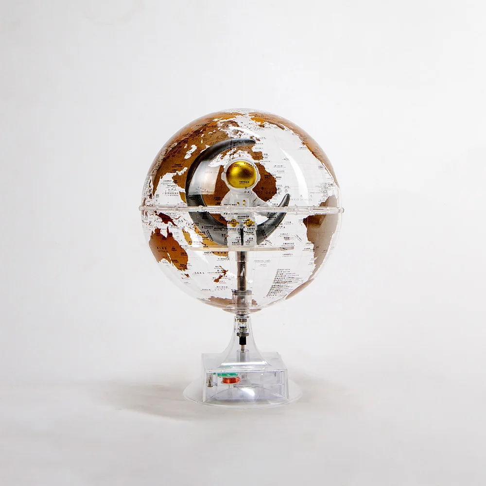 S6eb445b168b0494f9ac0bdef33aa3febd.webp Factory Sale Transparent Globe Decor Creative Living Room Desk 15.3CM 6 Inch Rotation Decoration Earth Globe - Image 1